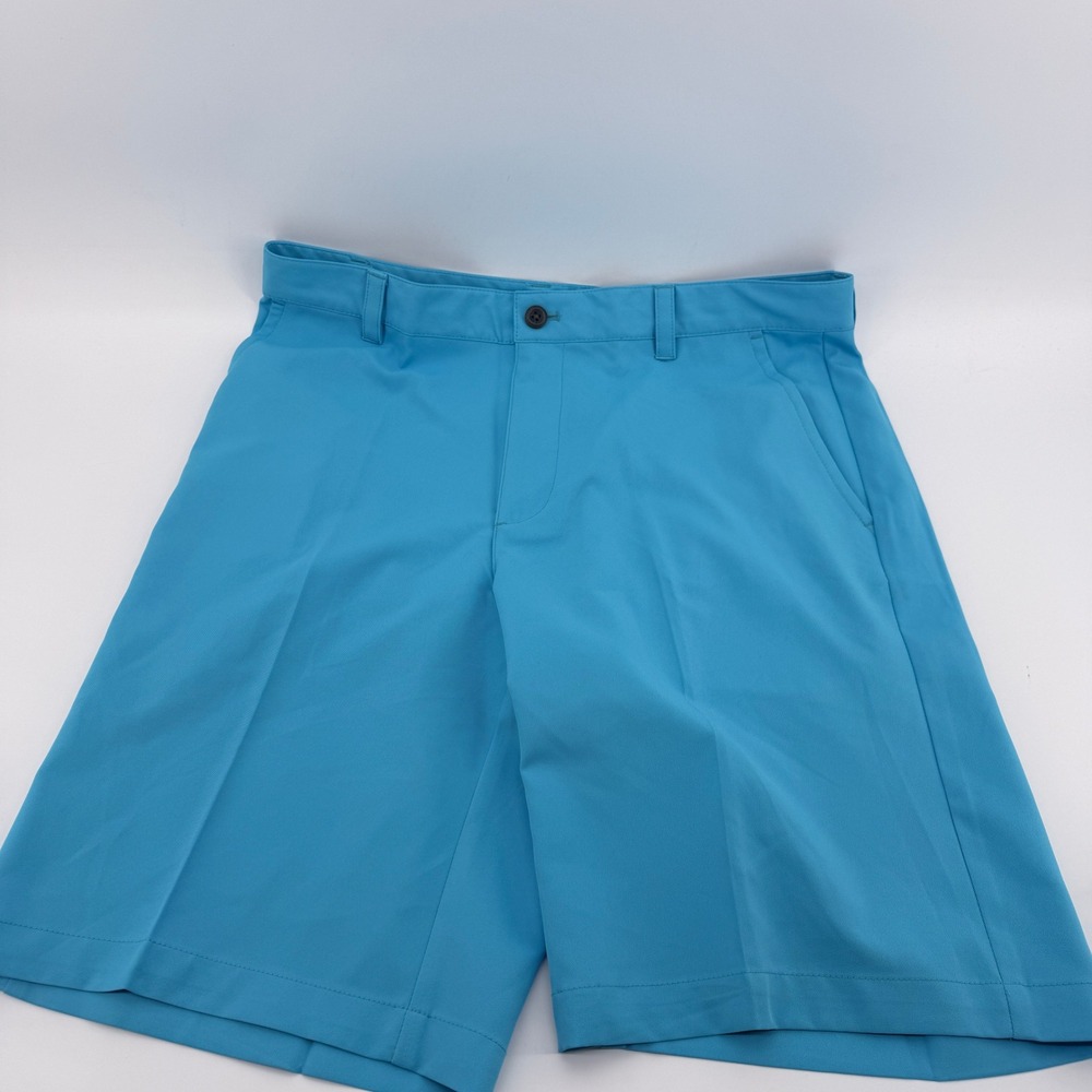 IZOD Golf Chino Shorts Mens Size 34 Blue Flat Front Performance